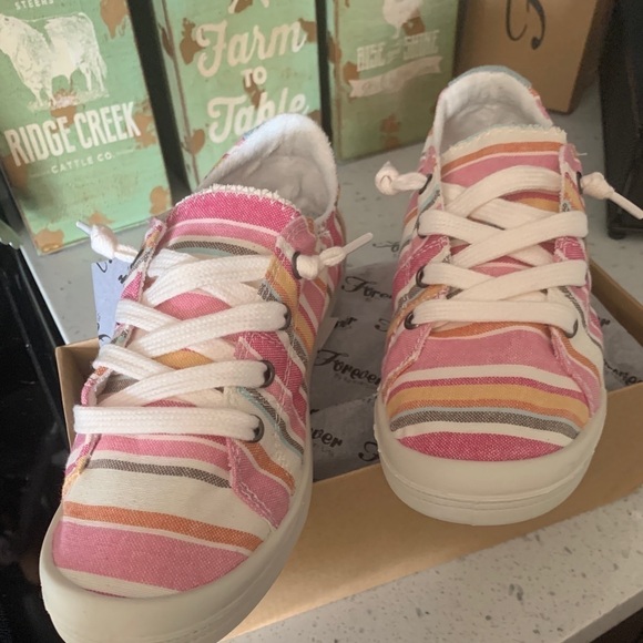 Kelly Multi Striped Canvas Sneakers - Picture 6 of 7